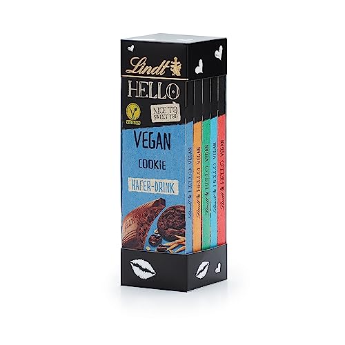 Lindt Schokolade HELLO Tafel Set Vegan | 500 g l Fünf Vegane Tafeln mit Kakao, mildem Mandelmark, und Haselnusskrokant l Schokoladengeschenk von Lindt