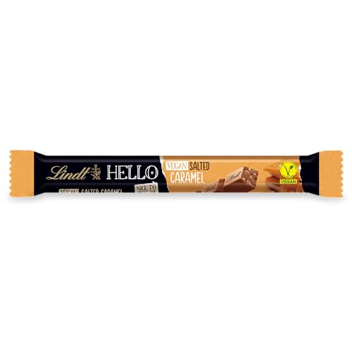 Lindt Schokolade HELLO Vegan Sticks Salted Caramel | 24 x 39 g Riegel | Vegane-Schokoladen Sticks mit Kakao und gesalzenen Karamellstückchen | Schokoladengeschenk | Schokoriegel von Lindt