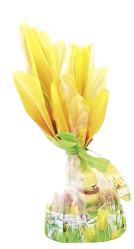 Lindt Schokolade Hasen-Nest | 280 g | Geschenk mit Vollmilch GOLDHASE und 10 Eiern in den Sorten LINDOR Milch, Vanille Trüffel, Cresta, Nougat | Oster Schokolade | Schokoladengeschenk von Lindt