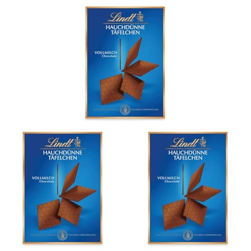 Lindt Schokolade Hauchdünne Täfelchen Vollmilch | 125 g | Hauchdünne Täfelchen aus feinster Vollmilchschokolade | Einzigartig dünn und traumhaft zartschmelzend | Schokoladengeschenk (Packung mit 3) von Lindt