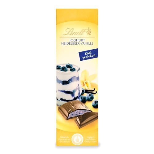 Lindt Schokolade Joghurt Heidelbeer-Vanille | 100 g Tafel | Vollmilch-Schokolade mit erfrischender Joghurt-Heidelbeer-Vanille Crème | Kühl genießen | Schokoladentafel | Schokoladengeschenk von Lindt