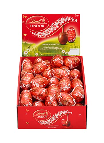 Lindt Schokolade LINDOR Eier Thekendisplay | 1344 g | Ca. 48 LINDOR Eier Vollmilch mit zartschmelzender Füllung | Oster Schokolade | Schokoladengeschenk | Ostereier | Schokoeier | Großpackung von Lindt