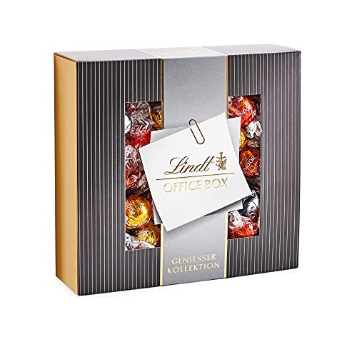 Lindt Schokolade LINDOR Home Office Box | 935 g | Ca. 74 Kugeln mit zartschmelzender Füllung, Sorten: Milch, Dark 60%, Weiß, Haselnuss, Caramel | Pralinen- und Schokoladengeschenk | Großpackung von Lindt