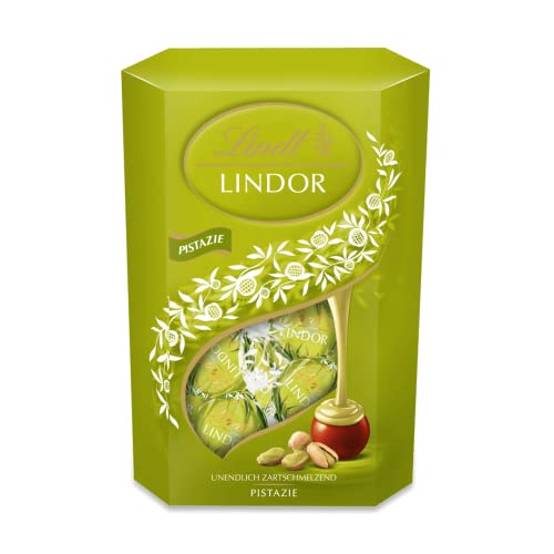 Lindt Schokolade LINDOR Kugeln Pistazie | 500 g | ca. 40 Kugeln Vollmilchschokolade mit zartschmelzender Pistazien Füllung im süßen Cornet | Pralinen Geschenk | Schokoladen Geschenk von Lindt