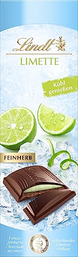 Lindt Schokolade Limette | 100 g Tafel | Feinste Zartbitter-Schokolade mit einer erfrischenden Limetten-Füllung | Kühl genießen | Schokoladentafel | Schokoladengeschenk | Dunkle Schokolade von Lindt