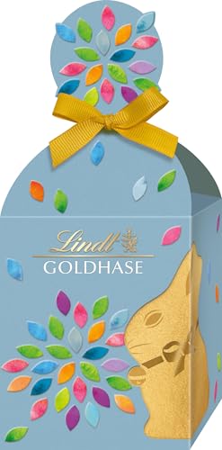 Lindt Schokolade Mini Eier | 87 g Köcher | Feine Mischung aus Mini GOLDHASEN, Nougat, Vollmilch und Vanille Trüffel Eiern | Osterschokolade | Schokoladengeschenk von Lindt