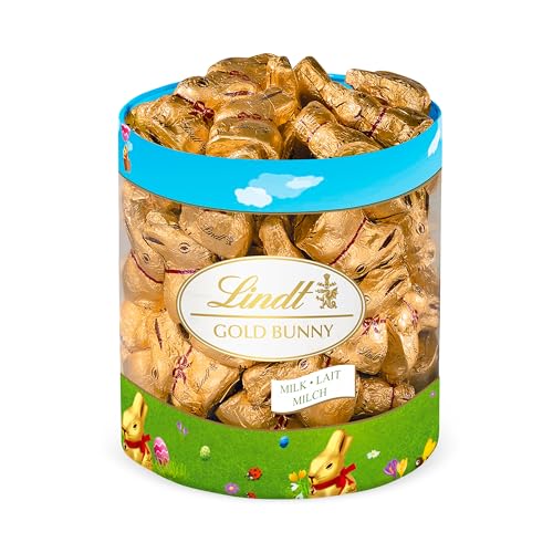 Lindt Schokolade Mini GOLDHASEN | 700 g Köcher | 70 x 10 g Mini GOLDHASEN | Vollmilchschokolade im Köcher | Osterschokolade | Schokoladengeschenk | Schokoladenhasen | Osterhase von Lindt