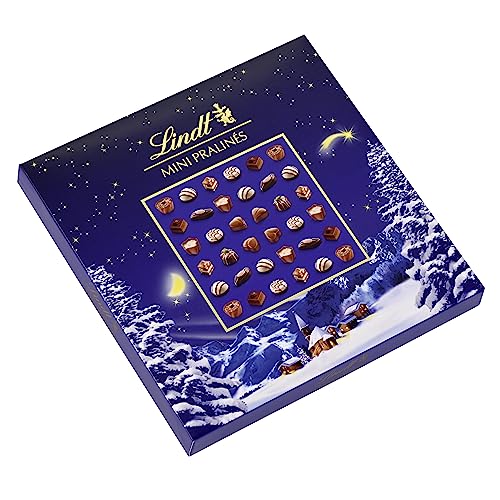 Lindt Schokolade Mini Pralinés Weihnachten , 180 g , 36 weihnachtliche Pralinen in 9 Sorten , zum Teil alkoholhaltig , Schokoladen-Geschenk zu Weihnachten , Pralinen-Geschenk von Lindt