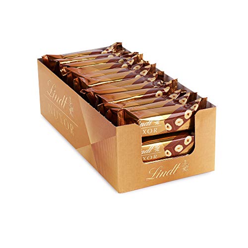 Lindt Schokolade NUXOR Milch | 36 x 33 g | Cremige Gianduja Milch-Schokolade mit ganzen, gerösteten Haselnüssen | 36 Schokoriegel im Thekendisplay | Schokoladenriegel | Schokoladengeschenk von Lindt