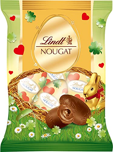 Lindt Schokolade Nougat Eier Glücksbringer Edition | 90 g | Eier aus zartem Haselnuss-Nougat in Alpenvollmilch-Schokolade | Oster Schokolade | Schokoladengeschenk | Ostereier | Schokoeier von Lindt