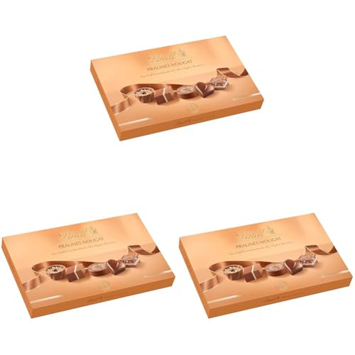 Lindt Schokolade - Pralinen Für Kenner Nougat | 125 g | Pralinés-Schachtel mit 12 feinen, zartschmelzenden Nuss-Nougat Kreationen in 6 Sorten | Pralinengeschenk | Schokoladengeschenk (Packung mit 3) von Lindt