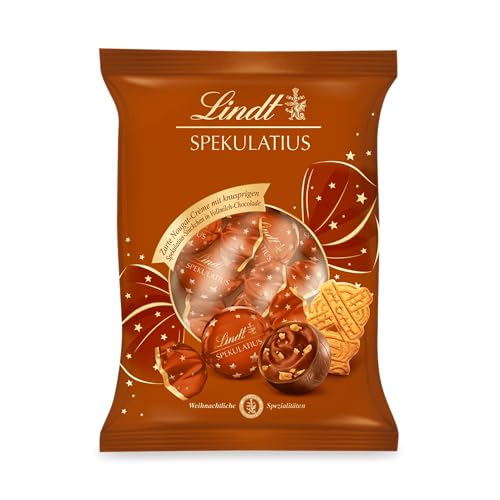 Lindt Schokolade Spekulatius Doppeldreh Kugeln | 101g | Zarte Nougatcrème mit knusprigem Spekulatius in Vollmilch Schokolade | Schokoladen-Geschenk zu Weihnachten | Weihnachtsschokolade von Lindt