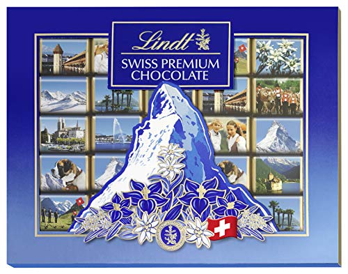 Lindt Schokolade Swiss Geschenkbox Napolitains | 142 g Napolitains | ca. 25 x Mini Schokoladentäfelchen aus feinster Vollmilchschokolade | Schokoladentafel | Schokoladengeschenk von Lindt