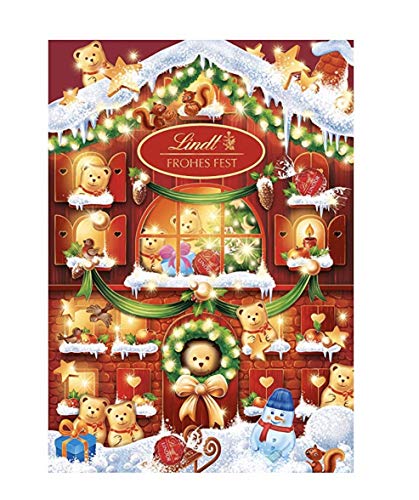 Lindt Schokolade Teddy Adventskalender 2023 | 172 g | 24 süße Überraschungen, zum Teil mit Milchcrème gefüllt | Schokolade für die Weihnachtszeit | Für Kinder | Schokoladen-Geschenk von Lindt