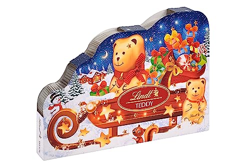 Lindt Schokolade Teddy Adventskalender 2023 | 265 g | süße Überraschungen hinter 24 Türchen, zum Teil mit Milchcrème gefüllt | Schokolade für die Weihnachtszeit | Schokoladen-Geschenk von Lindt