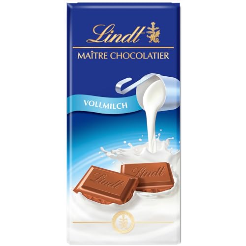 Lindt Schokolade Vollmilch | 100g Tafel | Aus zartschmelzender Vollmilch-Schokolade | Schokoladentafel | Schokoladengeschenk von Lindt