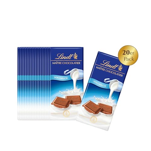 Lindt Schokolade Vollmilch | 21 x 100g Tafel | Aus zartschmelzender Vollmilch-Schokolade | Schokoladentafel | Großpackung von Lindt