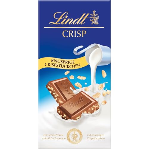 Lindt Schokolade Vollmilch Crisp | 100g Tafel | Aus zartschmelzender Vollmilch-Schokolade mit knusprigen Cerealien | Schokoladentafel | Schokoladengeschenk von Lindt