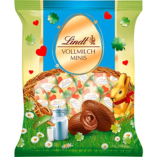 Lindt Schokolade Vollmilch Mini-Eier Glücksbringer Edition | 180 g Beutel | Eier aus Alpenvollmilch-Schokolade zu Ostern | Oster Schokolade | Schokoladengeschenk | Ostereier | Schokoeier von Lindt