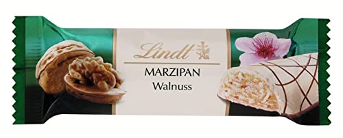 Lindt Schokolade Walnuss-Marzipan Riegel | 25 x 50 g Riegel im Thekendisplay | 1250 g | Pures Walnuss-Marzipan in weißer Schokolade mit feinherbem Dekor | Schokoladen Großpackung | Schokoladengeschenk von Lindt