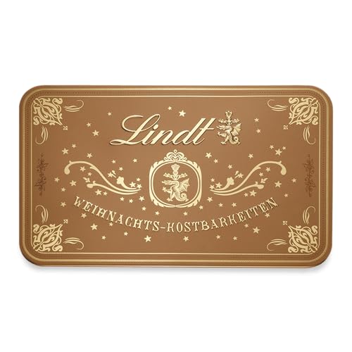 Lindt Schokolade Weihnachts-Kostbarkeiten Pralinés | 315 g Pralinés in Metalldose | Schokoladen-Geschenk zu Weihnachten | Pralinen-Geschenk von Lindt