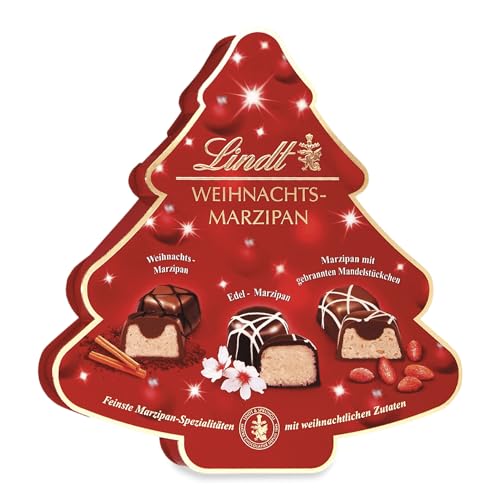 Lindt Schokolade Weihnachts-Marzipan | 175 g Pralinen-Schachtel | Drei weihnachtliche Spezialitäten mit Edelmarzipan | Schokoladen-Geschenk zu Weihnachten von Lindt