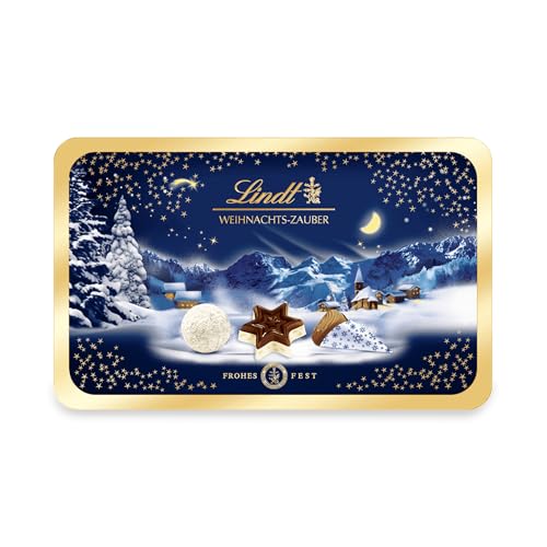 Lindt Schokolade Weihnachts-Zauber Pralinés |200 g in Pralinen-Dose | Spezialitäten mit und ohne Alkohol | Pralinen-Geschenk zu Weihnachten von Lindt