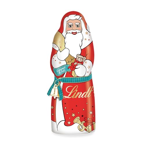 Lindt Schokolade Weihnachtsmann Caramel und Salz | 125 g | Weihnachtsmann aus Vollmilch Schokolade mit Caramel und einem Hauch von Salz | Weihnachtsmann | Schokoladen-Geschenk | Weihnachtsschokolade von Lindt