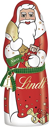 Lindt Schokolade Weihnachtsmann Nuss, 3 x 125 g, Feinster Alpenvollmilch Schokolade mit Haselnussstückchen, Weihnachtsmann, Schokoladen-Geschenk zu Weihnachten, Weihnachtsschokolade von Lindt