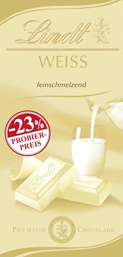 Lindt Schokolade Weiß | 100 g Tafel | Feinschmelzende weiße Schokolade | Schokoladentafel | PROMO | Schokoladengeschenk von Lindt