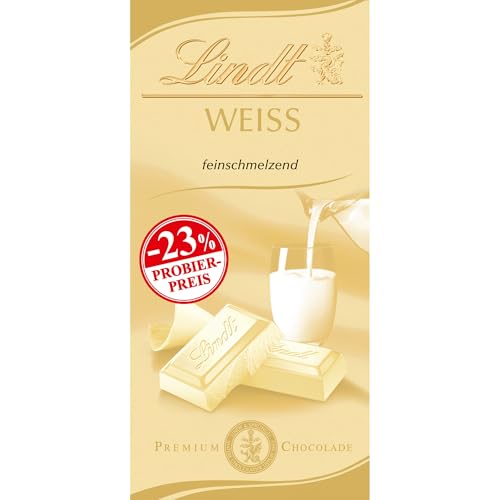 Lindt Schokolade Weiß | 100 g Tafel | Feinschmelzende weiße Schokolade | Schokoladentafel | PROMO | Schokoladengeschenk von Lindt