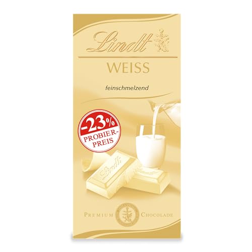 Lindt Schokolade Weiß | 100 g Tafel | Feinschmelzende weiße Schokolade | Schokoladentafel | PROMO von Lindt