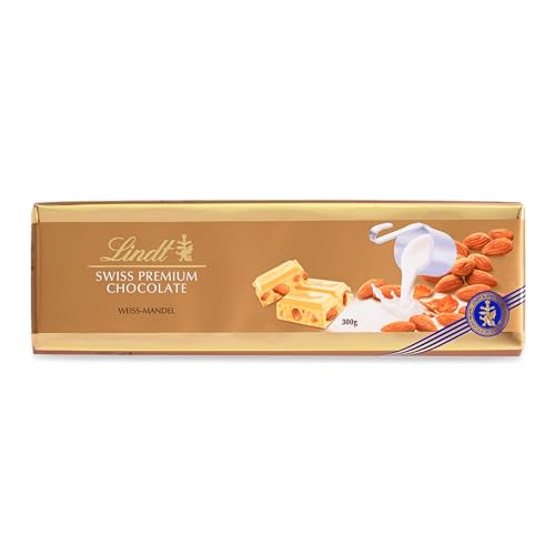 Lindt Schokolade Weiße Mandel | 300 g Tafel | Weiße Schokolade mit ganzen gerösteten Mandeln und Mandel-Krokant | Schokoladentafel | Schokoladengeschenk, 1 Stück (1er Pack) von Lindt