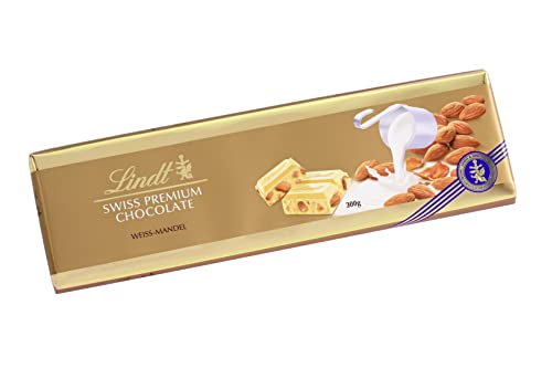 Lindt Schokolade Weiße Mandel | 300 g Tafel | Weiße Schokolade mit ganzen gerösteten Mandeln und Mandel-Krokant | Schokoladentafel | Schokoladengeschenk von Lindt