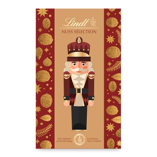 Lindt Schokolade zu Weihnachten | 125g | Nuss Sélection Pralinés | Feinste Pralinenkomposition mit ausgewählten Nüssen, alkoholhaltig | Exquisites Schokoladengeschenk von Lindt