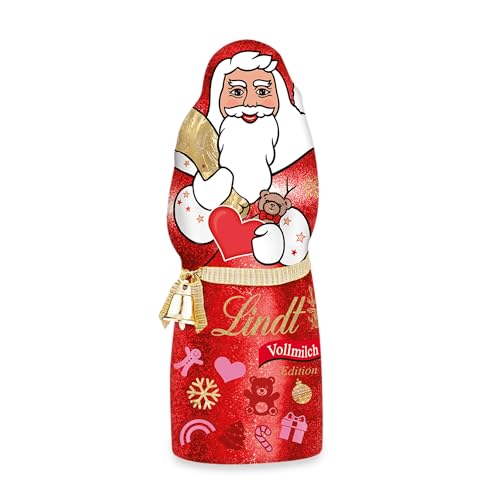 Lindt Schokolade zu Weihnachten | 125g | Santa Charity Design | Weihnachtsmann aus feinster Vollmilchschokolade im Charity Design | Schokoladengeschenk | Weihnachtsschokolade von Lindt