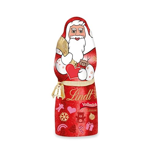 Lindt Schokolade zu Weihnachten | 70g | Santa Charity Design | Weihnachtsmann aus feinster Vollmilchschokolade im Charity Design | Schokoladengeschenk | Weihnachtsschokolade von Lindt