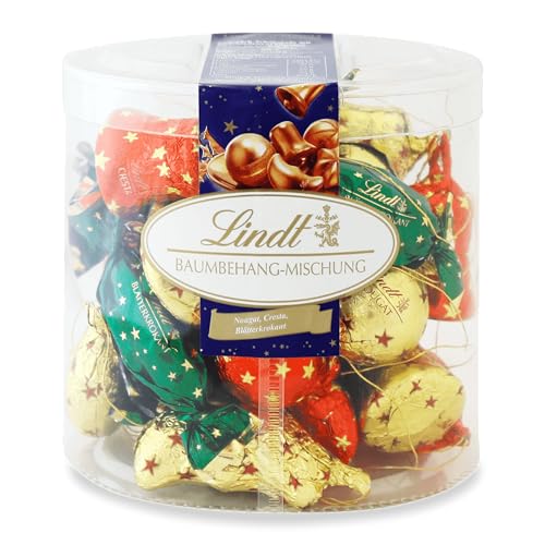 Lindt Schokolade zu Weihnachten | Baumbehang Mischung | 484 g Großpackung | 3 köstliche Spezialitäten: Cresta, Nougat, Blätterkrokant | Schokoladengeschenk zu Weihnachten von Lindt