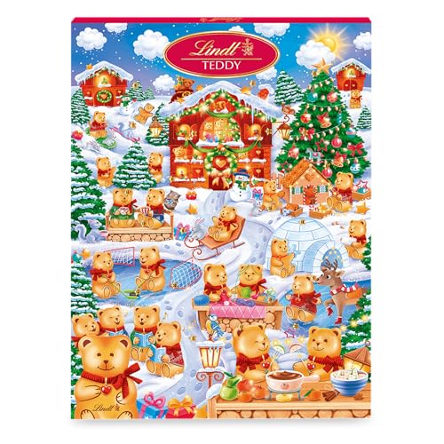 Lindt Schokolade Teddy Wimmelbild Adventskalender 2024 | 265 g | süße Überraschungen, zum Teil mit Milchcrème gefüllt | Schokolade für die Weihnachtszeit | Für Kinder | Schokoladen-Geschenk von Lindt