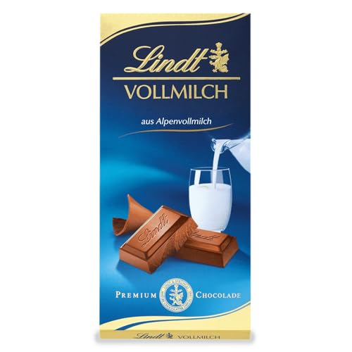 Lindt Vollmilch-Tafel |Schokoladentafel|feinste Alpenvollmilch Chocolade |glutenfrei |100g | Schokoladengeschenk (Packung mit 10) von Lindt