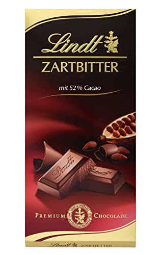 Lindt Zartbitterschokolade, 52% Kakaoanteil, 100 g (Packung mit 10) von Lindt