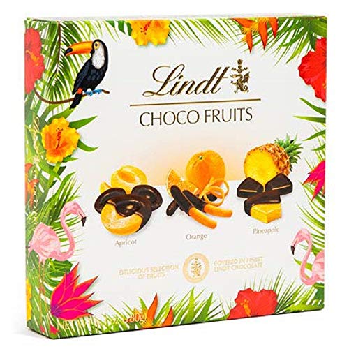 Lindt & Sprüngli Choco Fruits Erlesene Früchte in Zartbitter Schokolade Aprikose, Orange & Ananas, 1er Pack (1 x 180 g) von Lindt