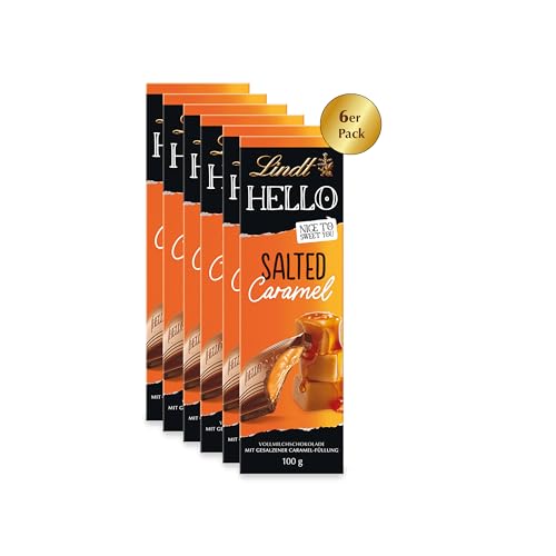 Lindt & Sprüngli Hello, Salted Caramel, Tafel, 6er Pack (6 x 100g) von Lindt