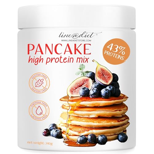 Protein-Pfannkuchenpulver von Line@diet in Premium-Qualität 240g | hoher Proteingehalt | gluten- und laktosefrei | zubereitet für 24 pancake | neutraler Geschmack von Line@Diet