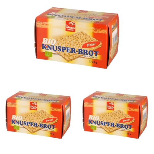 Bio Dinkel Knusperbrot, knusperleichtes Knäcke, Crisp Bread (Packung mit 3) von Linea Natura