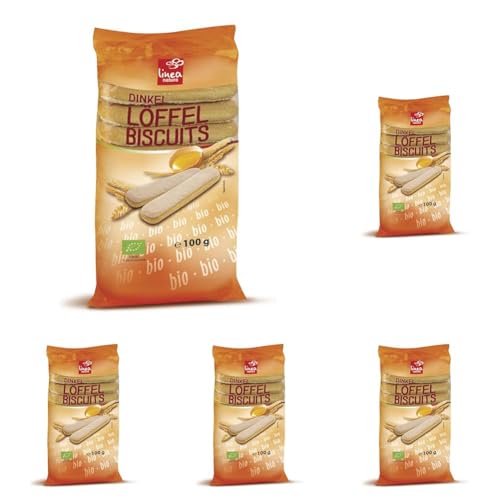 Linea Natura Bio Dinkel Löffelbiscuits, mit 26% Ei Anteil, 100 g (Packung mit 5) von Linea Natura