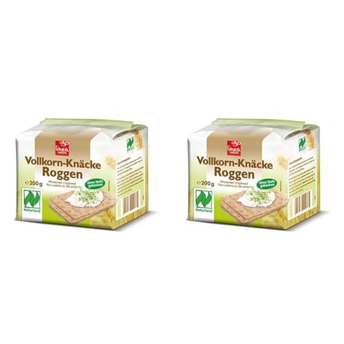 Linea Natura Bio Roggen Vollkorn Knäcke, Naturland Knäckebrot, Bio, ohne Hefe gebacken, 200g (Packung mit 2) von Linea Natura