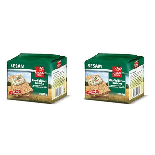 Linea Natura Bio Sesam Vollkorn Knäcke, Knäckebrot, Bio, ohne Hefe gebacken, 200g (Packung mit 2) von Linea Natura