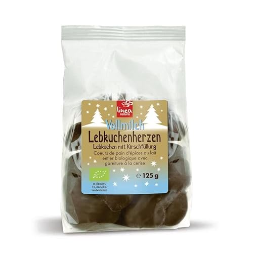 Linea Natura Lebkuchenherzen, Kirschfüllung Vollmilch, 125g von Linea Natura