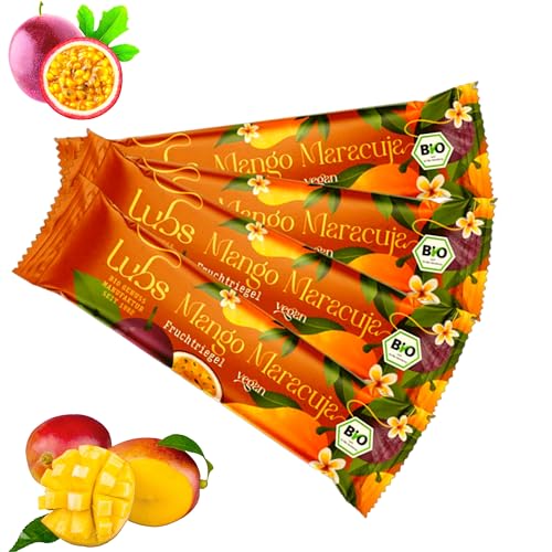 Probier Bag - 4x Lubs Bio Fruchtriegel Mango Maracuja| Bio & Vegan Riegel| Fruchtriegel für Kinder| Fruchtriegel ohne Zucker| Fruchtschnitte von Linecase